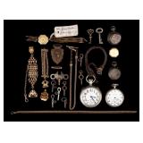 Antique Fob Watches + Keys, Chains, & More