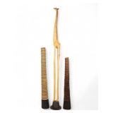 Hand Carved Wood Giraffe and Columns