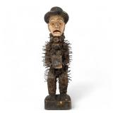 African Tribal Nkondi Nail & Wood Fetish Sculpture