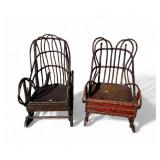 2 Adirondack Antique Twig Rocking Chairs
