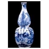 Chinese Blue & White Porcelain Double Gourd Vase