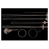 Silver Cross & Other Necklaces, Buckle, Bracelets