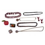 Vintage Estate Red Jewelry Collection