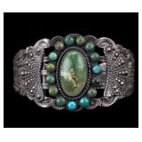 Early Native American Turquoise Coin Bracelet