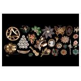 Trifari Rhinestone & Other Brooches (26 Total)