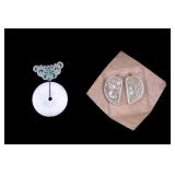 2-Pc Dragon & Phoenix Carving + Disc Pendants