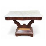 Classical Mahogany Marble Top Hall Table 19th C.