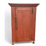 19th C Red Paint Pantry Cupboard