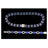 Silver Lapis Lazuli Necklace and Bracelet