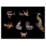Sterling Eisenberg, Bird and Antique Brooches