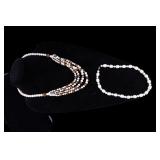 Designer Pearl and Tiger Eye Necklaces