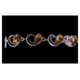 Amber Sterling Silver Bracelet