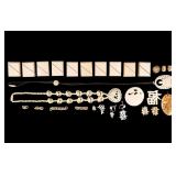 Early 20th C. Carved Jewelry and Pedestals