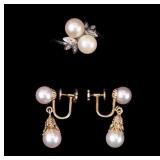 14k Gold Pearl Ring, Earring Jewelry