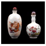 Chinese Porcelain Snuff Bottles - Budai & Peaches