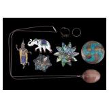 Siam Sterling Brooches and Jewelry