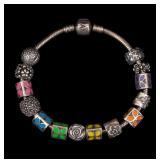 Sterling Pandora Charm Bracelet
