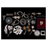 Vintage Silver Tone Brooches