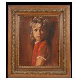 Oil on Canvas Portrait of Girl by Grant Dinsmore