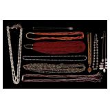 Peacock Brooch, Metal, & Beaded Necklaces (10)