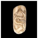 19th C. Carved Shell Snake Piece