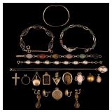 Elgin + GF Earrings, Cameo Necklace & Bracelets