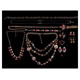 Red Rhinestone & Beaded Jewelry