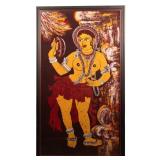 Large Fabric Batik Print of Dancer
