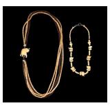 Carved Elephant Bead Necklaces (2)