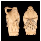 19th C. Japanese Netsuke Robed Men (2)