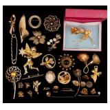 Vintage Gold Tone Brooches