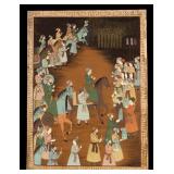 Mughal Style Wedding Painting on Silk