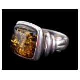 Baltic Amber Sterling Ring