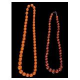 Vintage Amber-Color Necklaces (2)