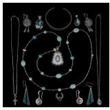 Philippines, Native Sterling Jewelry w/ Light Blue