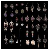 Sterling Silver Gemstone & Other Earrings (16)