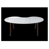 IKEA Galant White Glass Kidney Bean Desk IKEA Galant White Glass Kidney Bean Desk