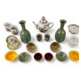 Chinese Celadon Vases, Porcelain Bowls & Teapot Chinese Celadon Vases, Porcelain Bowls & Teapot