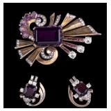 Rare Mazer Brooch and Matching Earrings Rare Mazer Brooch and Matching Earrings