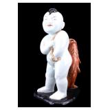 Chinese Porcelain Figure of Boy w/ Koi Fish Chinese Porcelain Figure of Boy w/ Koi Fish