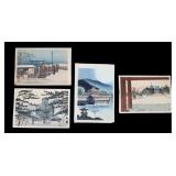 Japanese Woodblock Prints of Temples & Shrines (4) Japanese Woodblock Prints of Temples & Shrines (4)