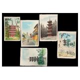 Japanese Woodblock Prints of Temples (5) Japanese Woodblock Prints of Temples (5)