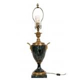 Green Marble Figural Lamp, French Style Green Marble Figural Lamp, French Style