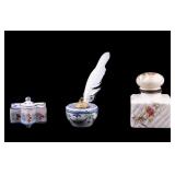 Antique French Porcelain Inkwells Antique French Porcelain Inkwells