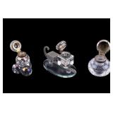Bohemian / Early 20th C Glass Inkwells (3) Bohemian / Early 20th C Glass Inkwells (3)