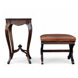Maitland Smith Stand & Leather Top Ottoman Maitland Smith Stand & Leather Top Ottoman