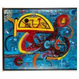 J. Batista Abstract Acrylic Painting on Panel J. Batista Abstract Acrylic Painting on Panel