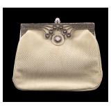 Judith Leiber White Snakeskin Clutch w/ Quartz Judith Leiber White Snakeskin Clutch w/ Quartz