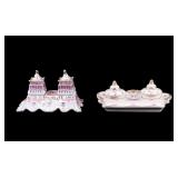 Carlsbad and Porcelain Double Inkwells Carlsbad and Porcelain Double Inkwells