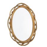 Italian Carved Wood Oval Wall Mirror Italian Carved Wood Oval Wall Mirror